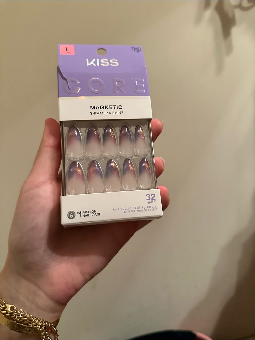 KISS Core Magnetic Shimmer & Shine Press-On Nails — Lavender Ombré